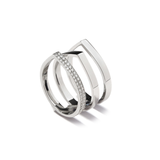 Repossi Antifer Off-Width 2 Diamond Row Triple Band Ring
