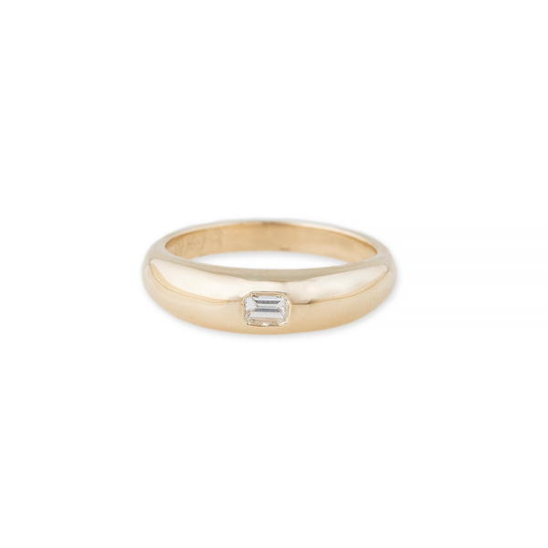 Jacquie Aiche YG Asscher Diamond Thin Dome Ring (Demi-fine 14k)