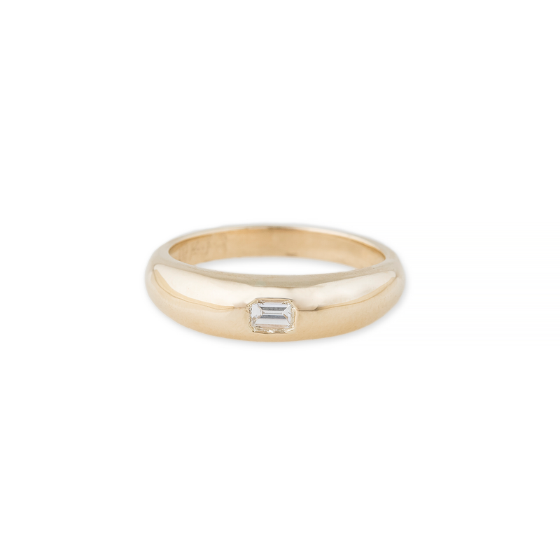 Jacquie Aiche YG Asscher Diamond Thin Dome Ring (Demi-fine 14k)