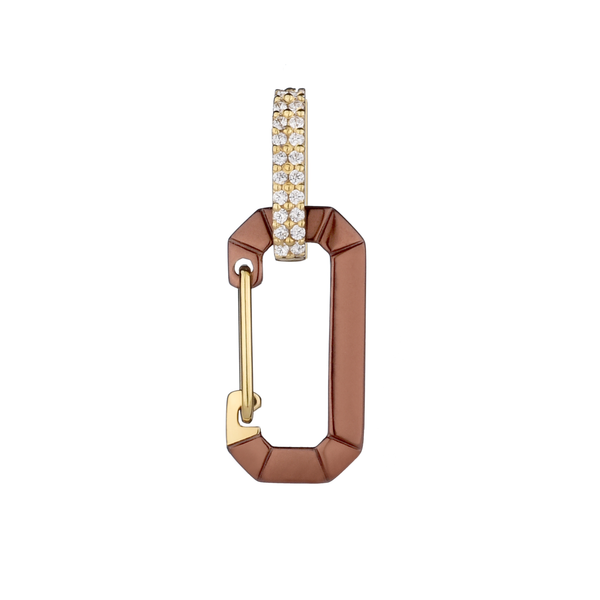 Eera Small Chiara Metallic Diamond Earring 0.17ct SS+18k