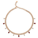 Shay Gemstone & Diamond Baguette Drop Link Choker