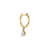 Anita Ko Plain Huggie with Pear Diamond Drop Single