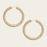 Carolina Bucci Small Thick Round Hoops Florentine Finish