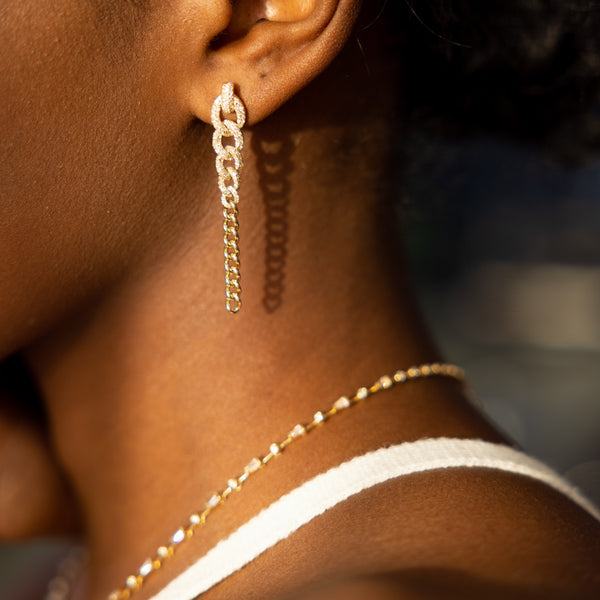 Shay Gradual Drop Link Diamond Earrings