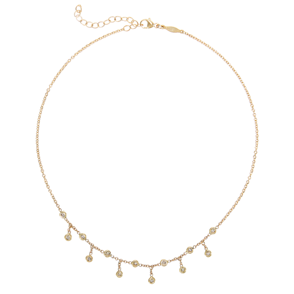Jacquie Aiche YG Spaced Out Half Diamond Shaker Necklace (Demi-Fine 14k)