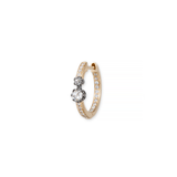 Jacquie Aiche YG Black Rhodium 2 Rose Cut Diamond Pave Mini Hoop (Demi-fine 14k)