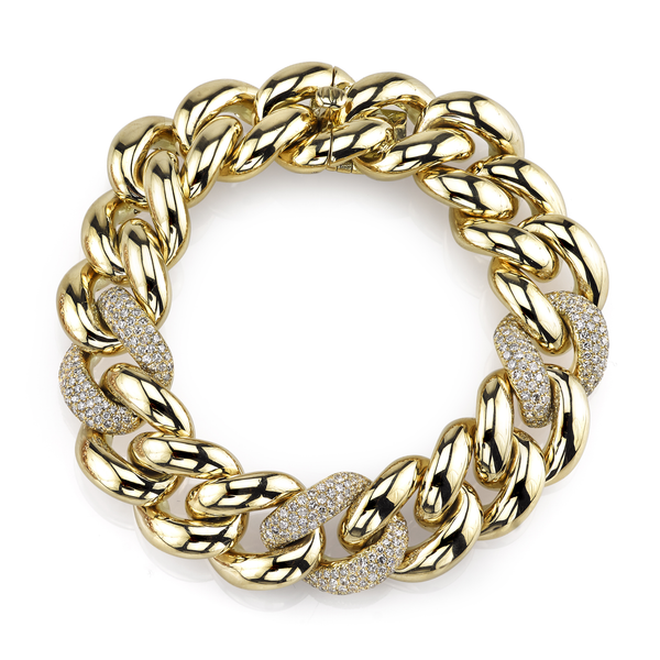Shay YG Triple Pave Jumbo Link Bracelet 15MM 1.78ct 18k
