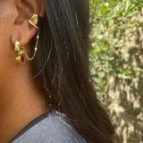 Anita Ko Single Row Diamond Ear Cuff with 2 Diamond Chain