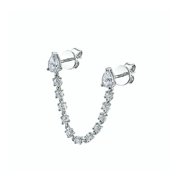 Anita Ko Double Pear Loop Earring SINGLE / 0.41ct pear, 0.40ct diamonds 18k
