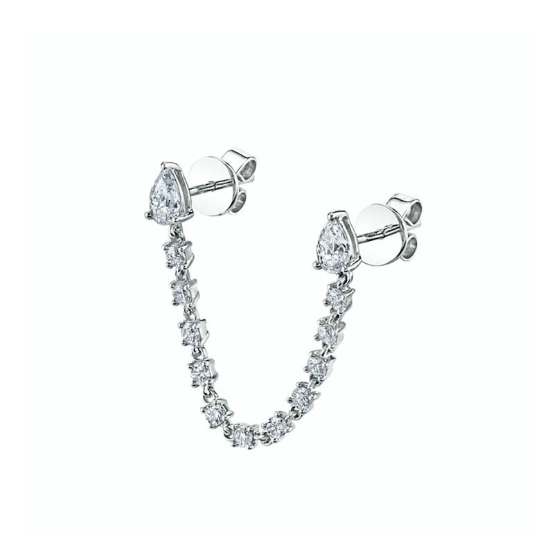 Anita Ko Double Pear Loop Earring SINGLE / 0.41ct pear, 0.40ct diamonds 18k