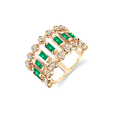Shay Dot Dash Columbian Emerald & Diamond Ring