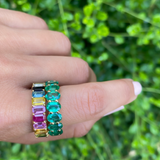 Shay Oval Gemstone Eternity Band 8cts 18k