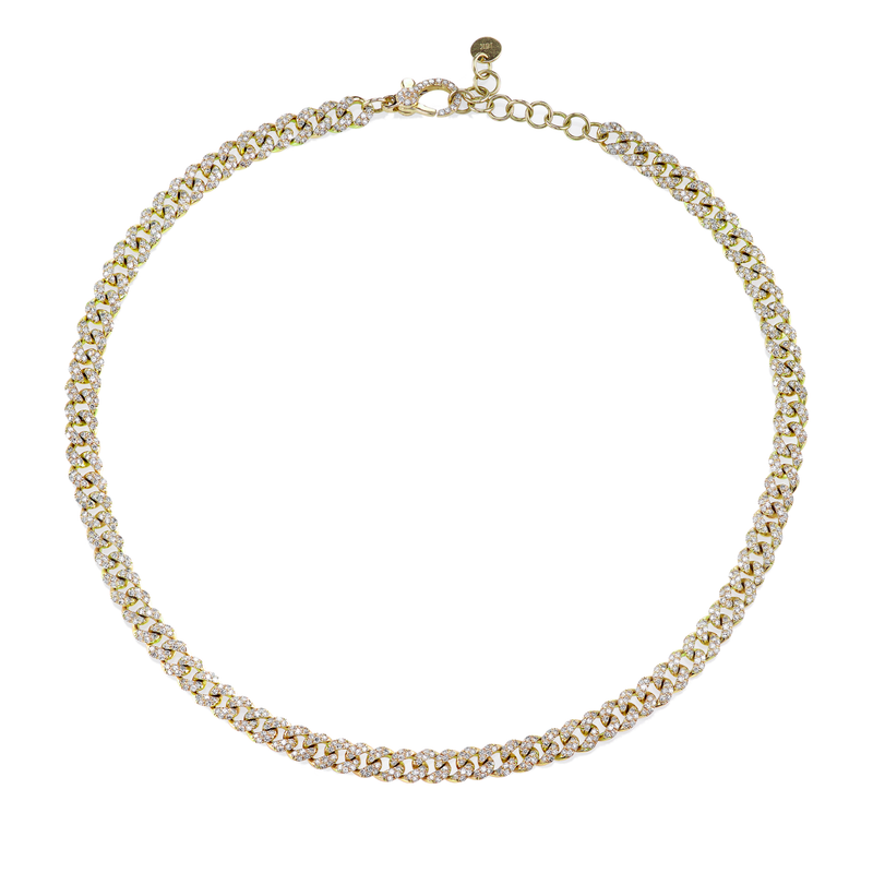 Shay Mini Pave Link Choker 3.5ct 18k