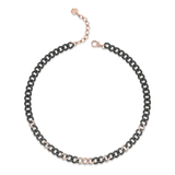 Shay RG 9 Diamond Pave and Black Ceramic Medium Link Necklace 8MM 1.85ct 18k
