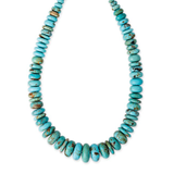 Jacquie Aiche YG Large Graduated Smooth Turquoise Necklace (Demi-Fine 14k)