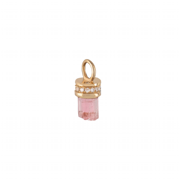 Venyx YG Tourmaline Diamond Charm 1.12ct 18k
