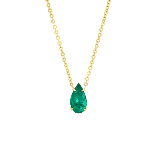 Anita Ko YG Emerald Pear Pendant / 0.9cts Colombian emerad 18k