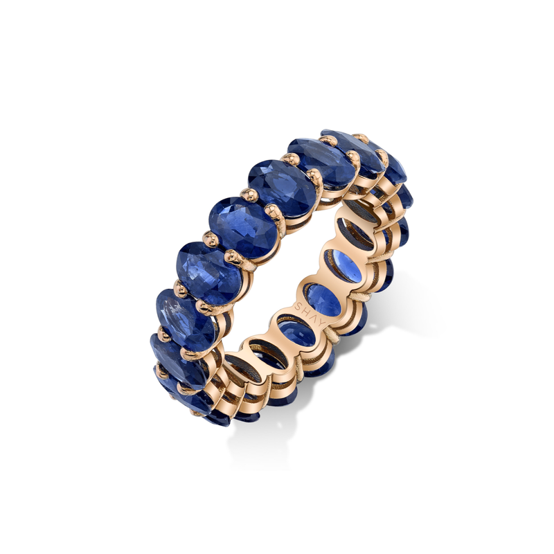 Shay Oval Gemstone Eternity Band 8cts 18k