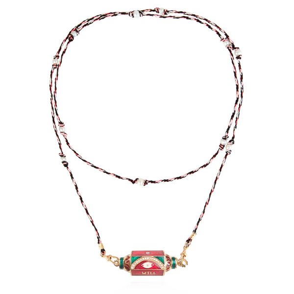 Marie Lichtenberg YG Eye Will Protect You Forever Classic Locket with Diamonds 0.113cts (Demi-Fine 14k/Sterling Silver)