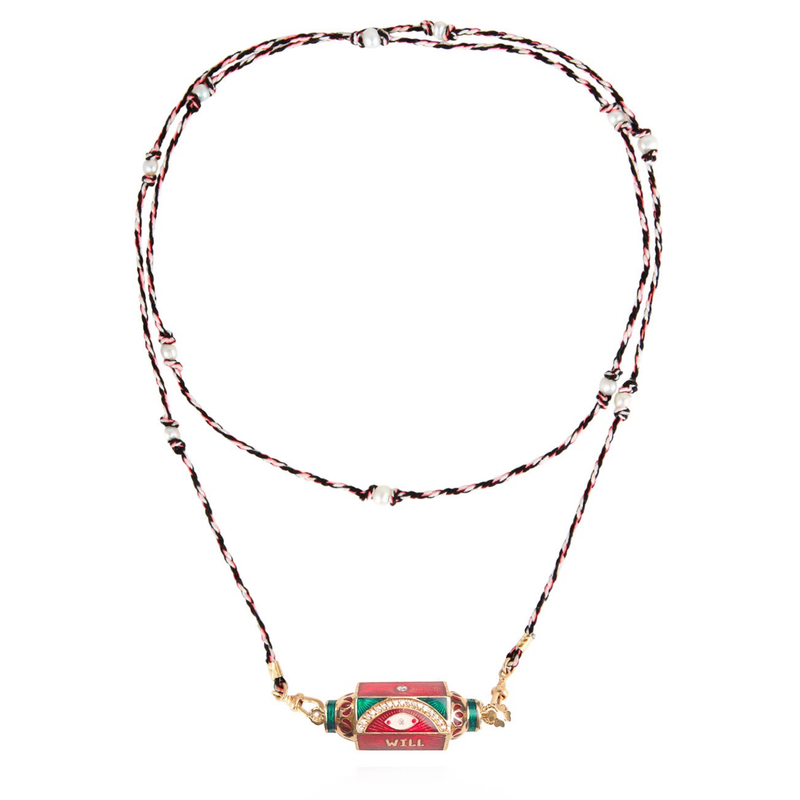 Marie Lichtenberg YG Eye Will Protect You Forever Classic Locket with Diamonds 0.113cts (Demi-Fine 14k/Sterling Silver)