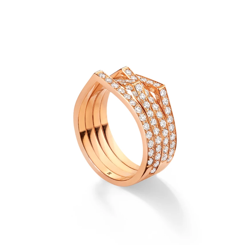 Repossi Antifer 4 Pave Rows Ring 1.04ct 18k