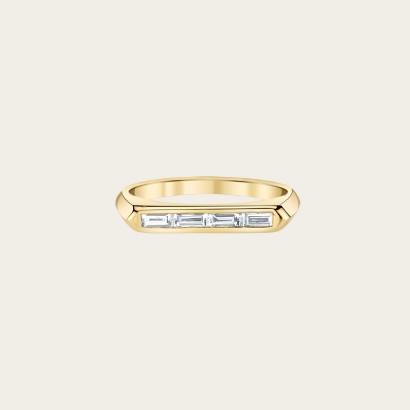 Lizzie Mandler Diamond Baguette Knife Edge Band Ring