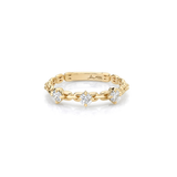 Lizzie Mandler YG Mini Knife Edge Chain Ring with 3 Diamonds 0.3ct 18k