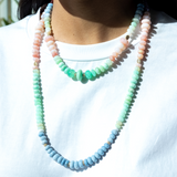 Jacquie Aiche Short Graduated Multi Color Opal Necklace with Diamond Beads