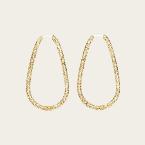 Carolina Bucci Small Drop Hoop Earrings Florentine Finish