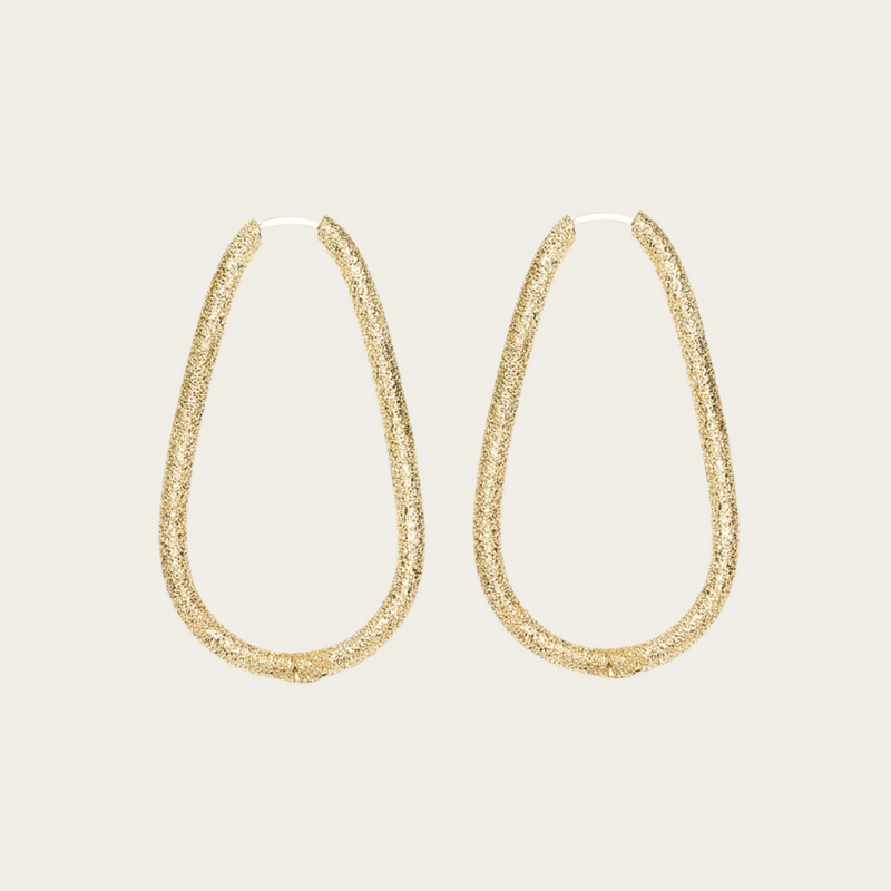 Carolina Bucci Small Drop Hoop Earrings Florentine Finish