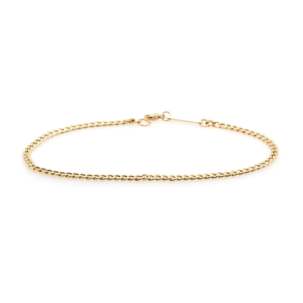 Zoe Chicco YG Small Curb Chain Anklet (Demi-Fine 14k)