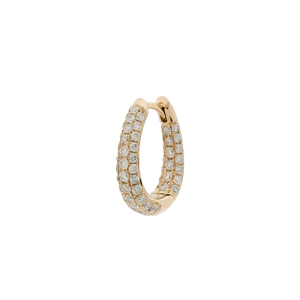 Jacquie Aiche YG Diamond Inside Out Oval Mini Hoop (Demi-fine 14k)