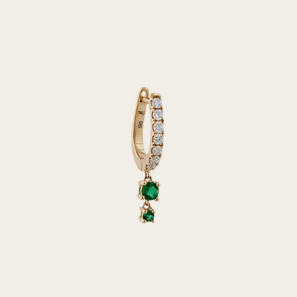 Jacquie Aiche Graduated Emerald Drop Diamond Oval Mini Hoop