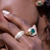 Azlee Emerald Staircase Studs
