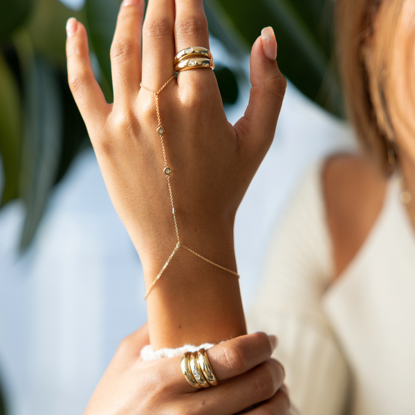 Jacquie Aiche Oval Diamond Thin Dome Ring