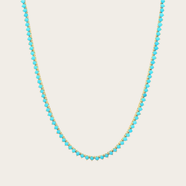 Jennifer Meyer Turquoise 3-Prong Tennis Necklace