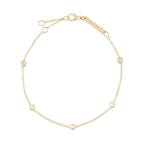 Zoe Chicco YG 5 Diamonds Set in Chain Anklet 0.15ct (Demi-fine 14k)