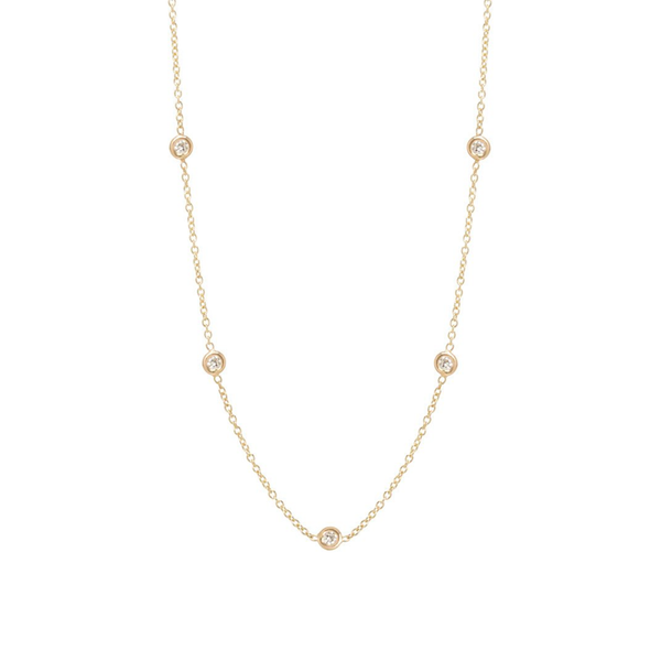 Zoe Chicco 5 Diamonds Set in Chain Choker 0.15ct (Demi-fine 14k)