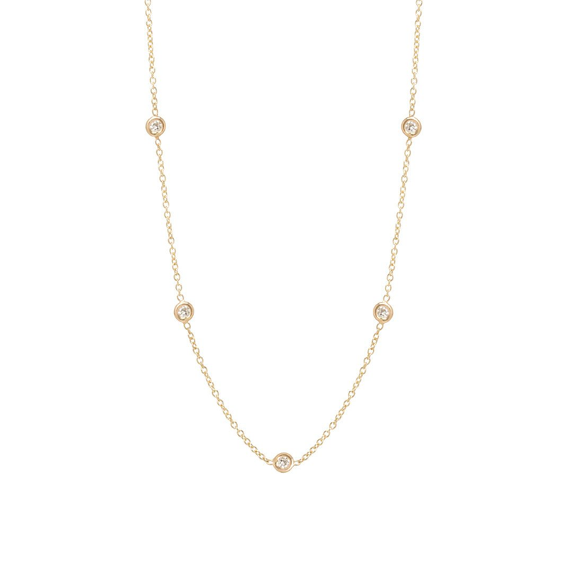 Zoe Chicco 5 Diamonds Set in Chain Choker 0.15ct (Demi-fine 14k)