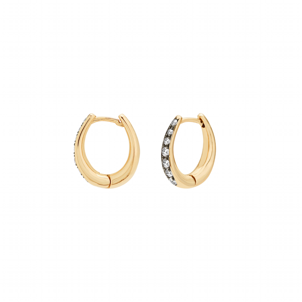 Venyx YG Diamond Victoria Mini Hoops / Black Rhodium 0.19ct 18k
