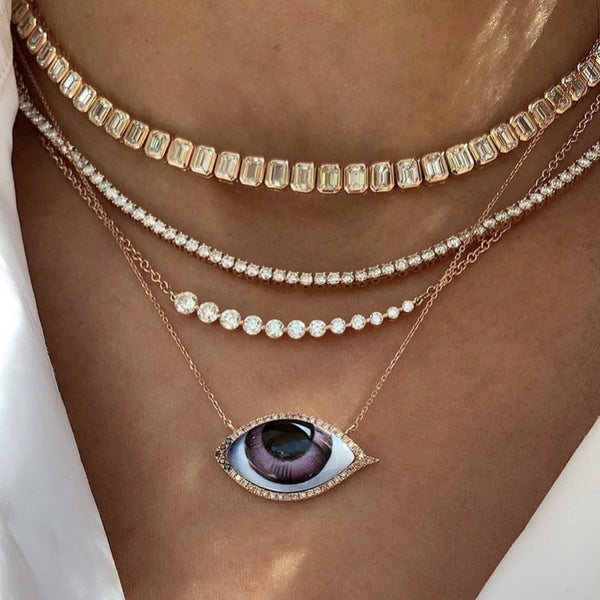 Anita Ko Graduated Floating Diamond Necklace 0.98ct 18k