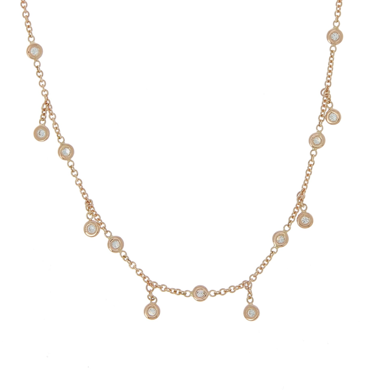 Jacquie Aiche YG Spaced Out Half Diamond Shaker Necklace (Demi-Fine 14k)
