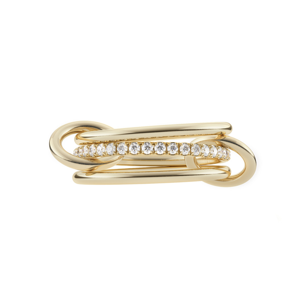 Spinelli Kilcollin YG SONNY 3 linked rings / white diamonds 0.5cts 18k