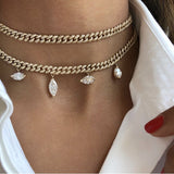 Shay Mini Pave Link Choker 3.5ct 18k