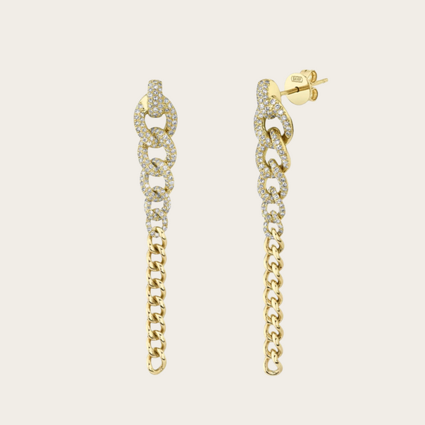 Shay Gradual Drop Link Diamond Earrings