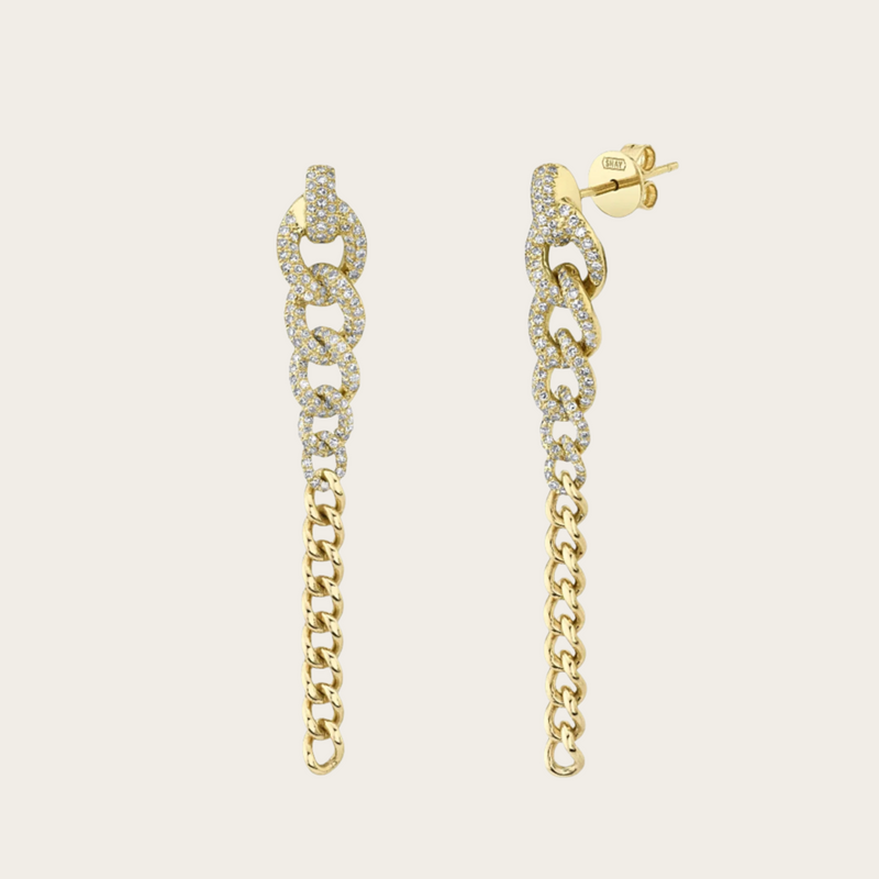 Shay Gradual Drop Link Diamond Earrings