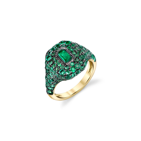 Shay Pave Emerald Pinky Ring 1.82ct 18k
