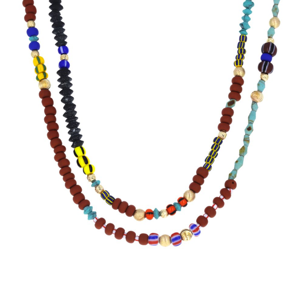 Marie Lichtenberg Long African Beads 73cm (Demi-Fine 14k/Sterling Silver)
