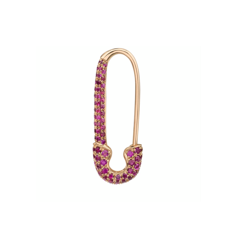 Anita Ko RG Ruby Safety Pin Earring Single 0.52cts 18k