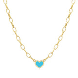 Jennifer Meyer Small Edith Necklace with Turquoise Heart